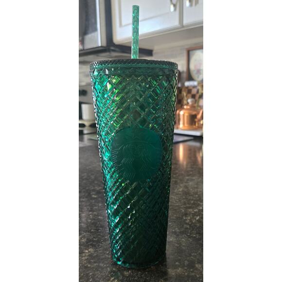 Starbucks Other - Starbucks Emerald Green Jeweled Studded Venti Tumbler 24 oz 2022 Cold Cup